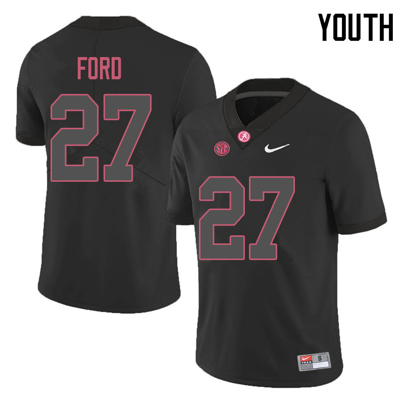 Alabama Crimson Tide Youth Jerome Ford #27 Black NCAA Nike Authentic Stitched 2018 College Football Jersey RF16G37FR